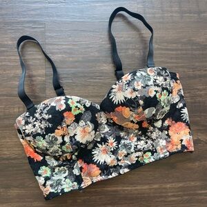 H&M Padded Floral Bustier Top